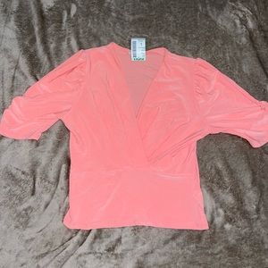 Papaya v neck crop top